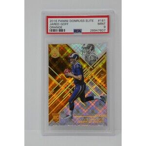 2016 Panini Donruss Elite #161 Jared Goff Orange/10 Rookie PSA 9 MINT Lions
